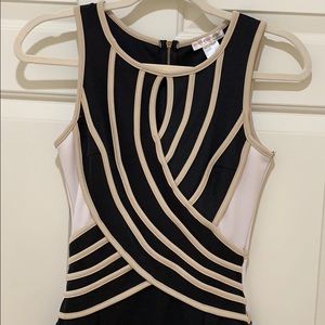Beautiful Black dress with tan design